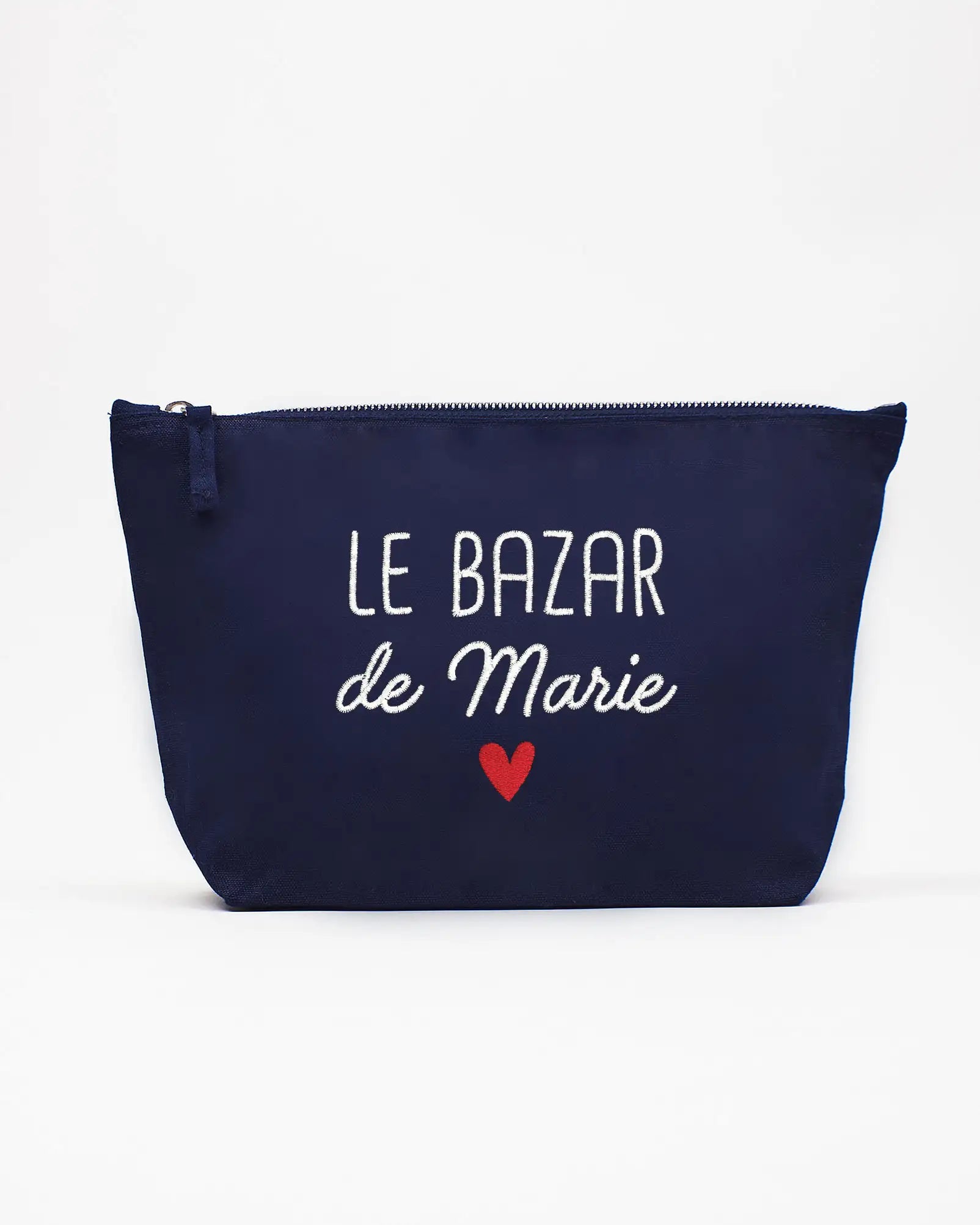 Trousse bleu personnalisée avec broderie