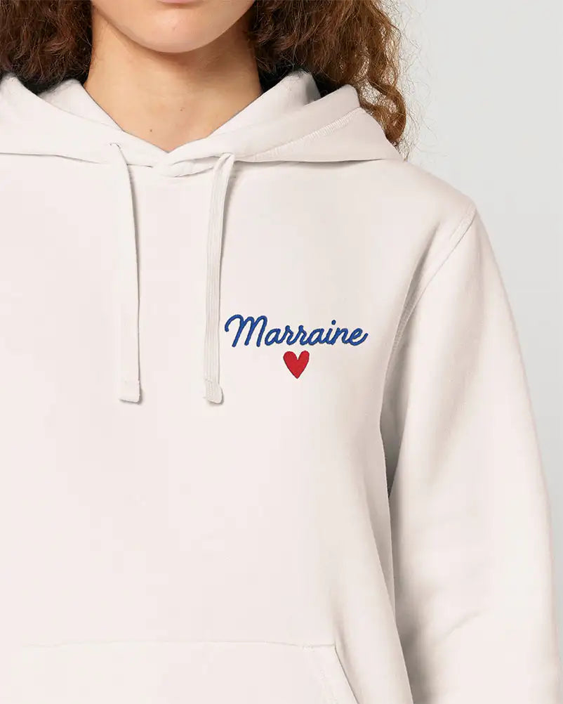 Hoodie unisexe beige personnalisé brodé 
