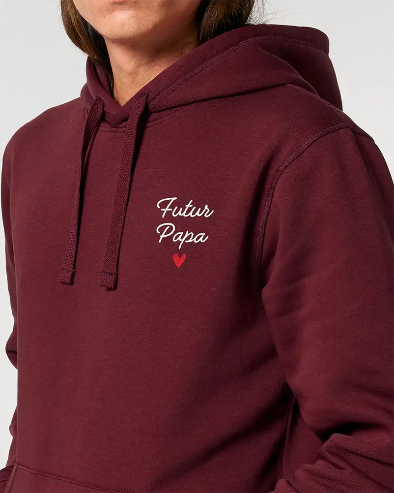 Hoodie unisexe bordeaux personnalisé brodé 