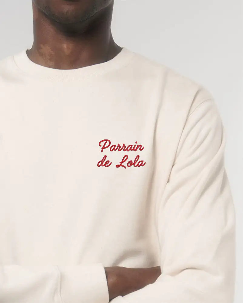 Sweat unisexe beige personnalisé brodé