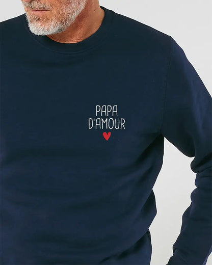 Sweat unisexe bleu personnalisé avec broderie