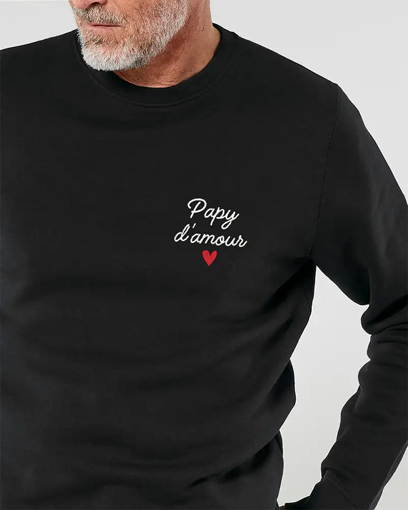 Sweat unisexe noir personnalisé brodé