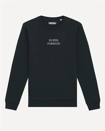 Sweat unisexe noir avec broderie personnalisée au centre