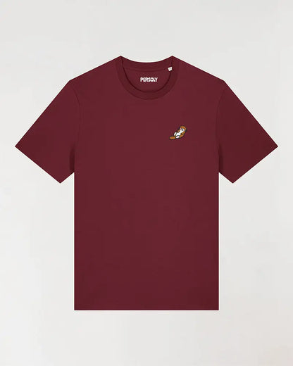 T-shirt bordeaux homme avec loutre brodé