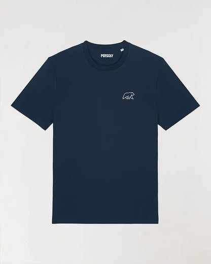 T-shirt bleu homme avec ours brodé