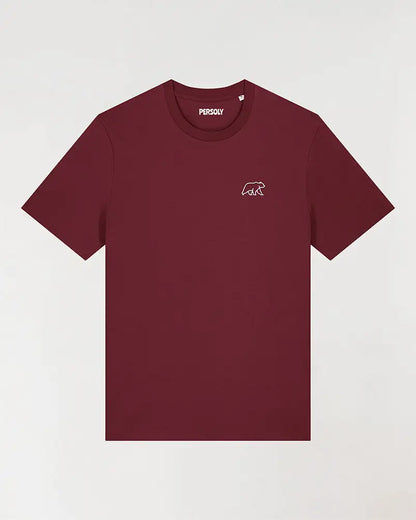T-shirt bordeaux homme avec ours brodé