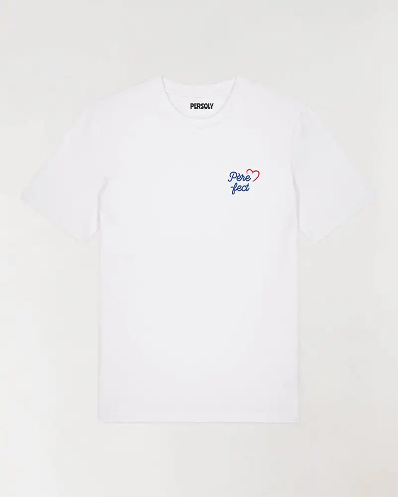 T-shirt blanc homme père-fect brodé