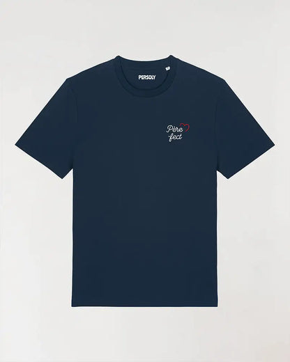T-shirt bleu homme père-fect brodé