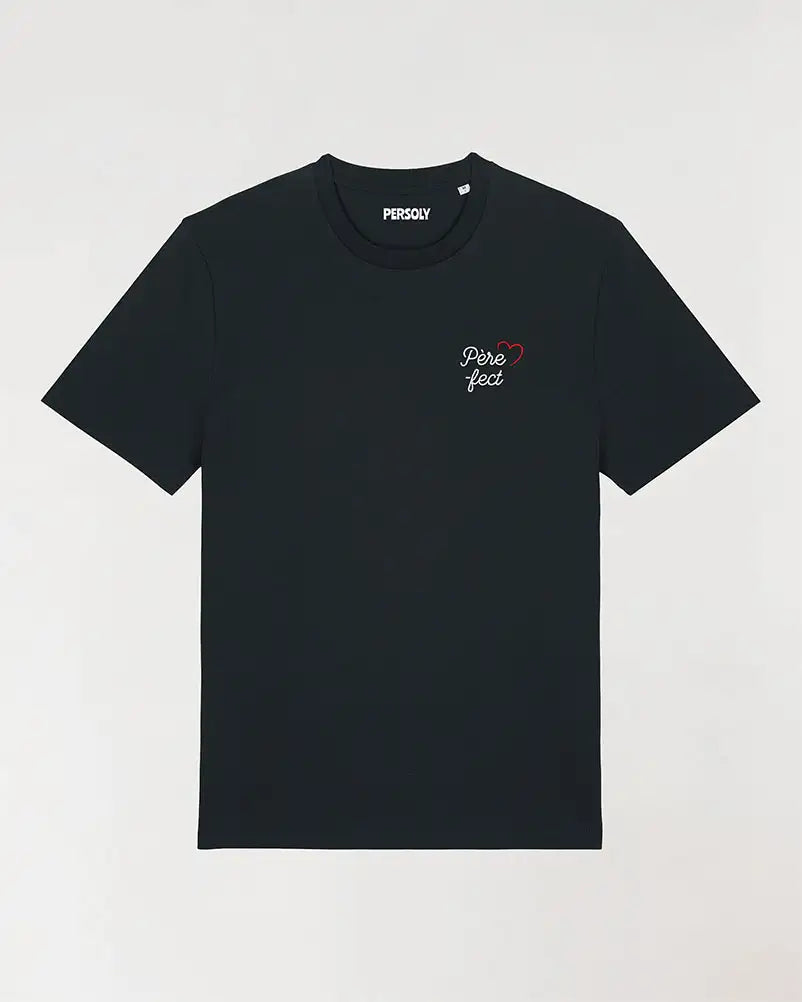 T-shirt noir homme père-fect brodé