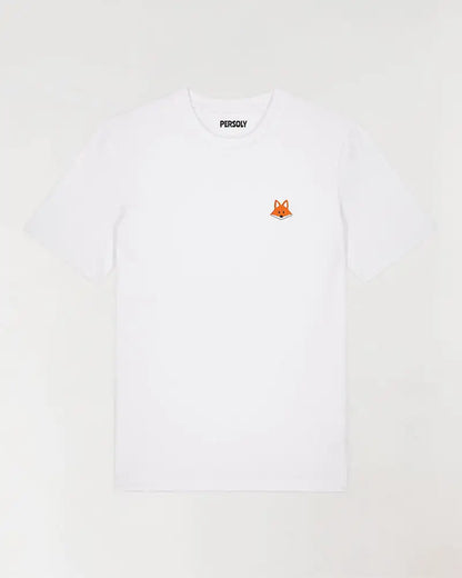 T-shirt blanc homme avec renard brodé