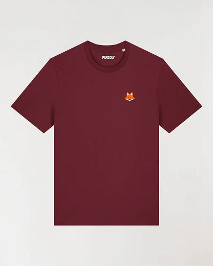 T-shirt bordeaux homme avec renard brodé