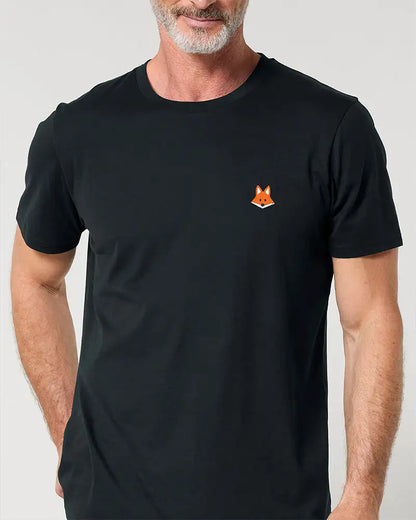 T-shirt noir homme avec renard brodé
